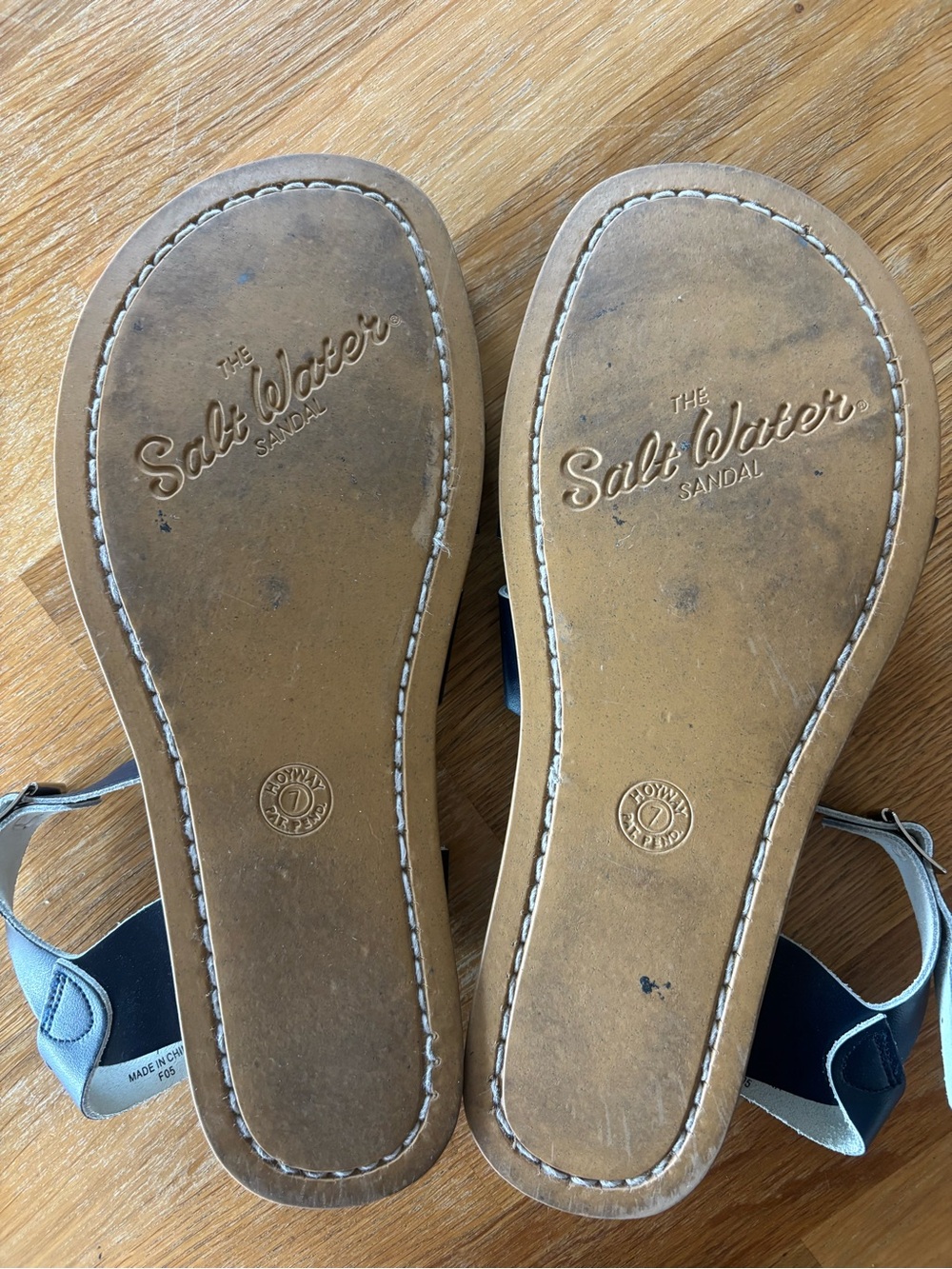 Salt Water Sandals, Navy Leather, 7 - Picture 9 of 9